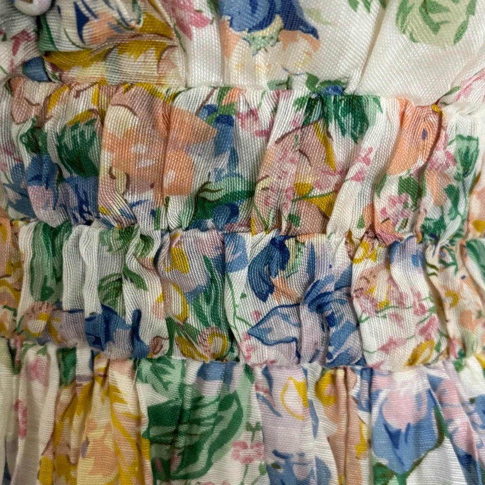 Like new zimmermann linen silk floral dress - Picture 6 of 9